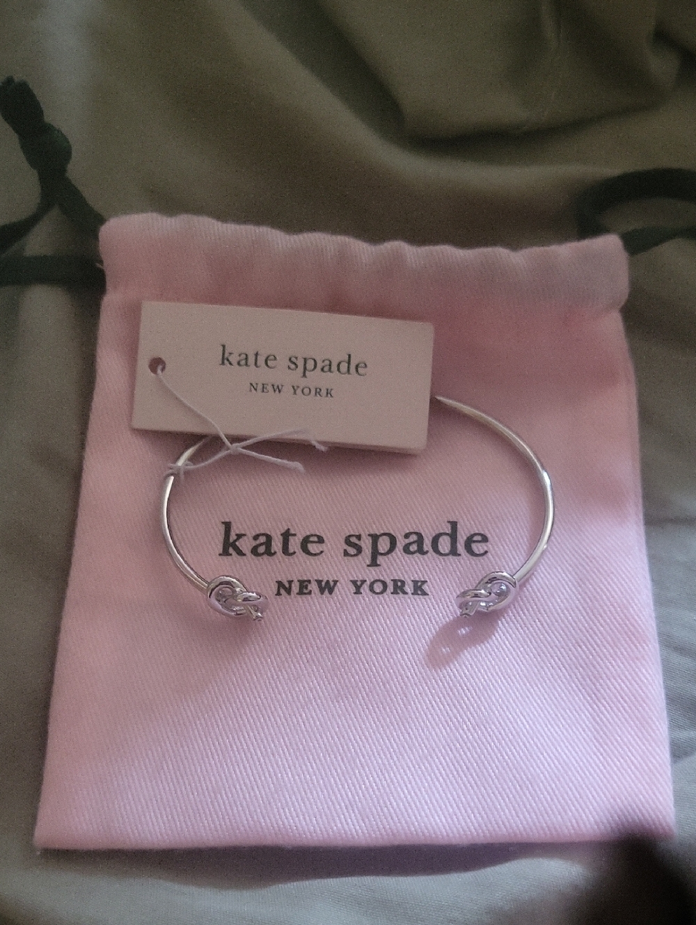 Kate Spade Bangle Bagged Tagged Heart Bangle Bracelet In Pink Kate Spade Bag